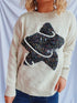 Contrast Star Round Neck Long Sleeve Sweater